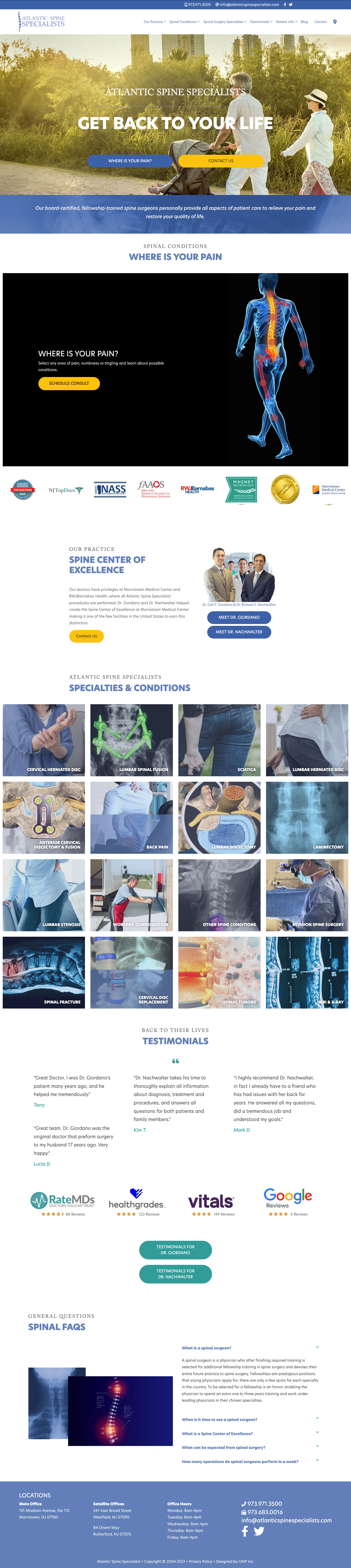 Atlantic Spine Specialists Homepage Thumbnail Image